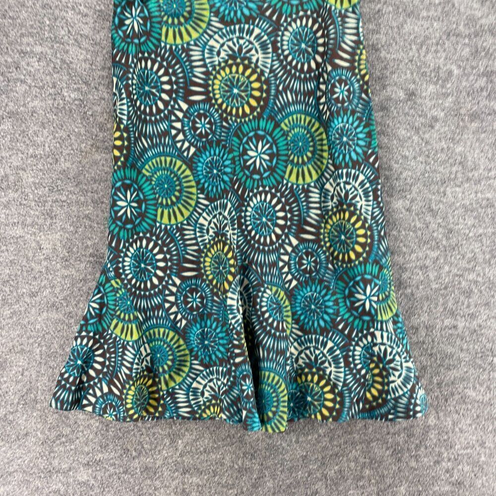 East 5th Skirt Women 10 Blue Geometric A-Line Midi Pull On Linen Mid Rise Casual - Picture 4 of 9